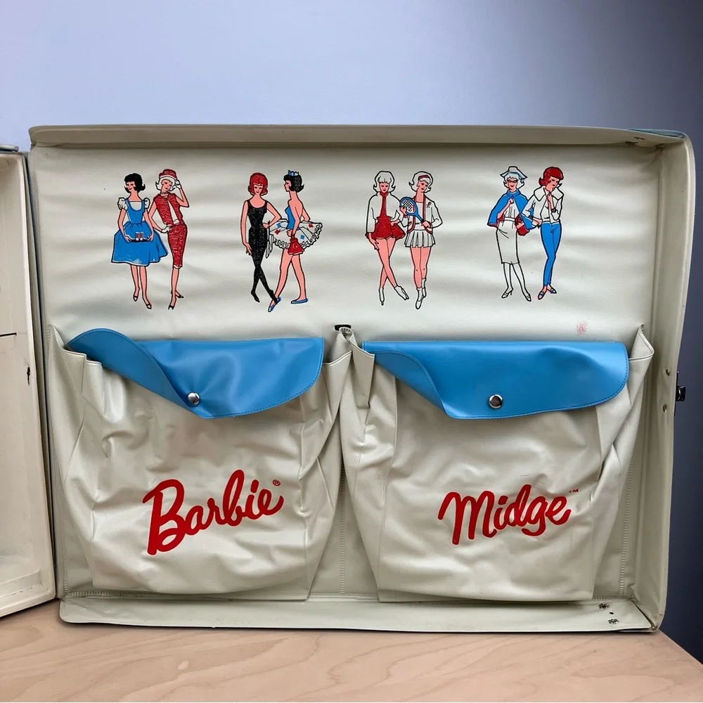 Vintage 1963 Mattel Barbie Midge Doll Carrying Case Blue Vinyl Wardrobe ONLY